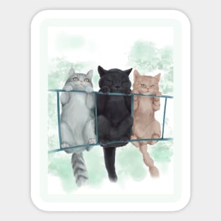 猫咪三人组 cat threesome Sticker